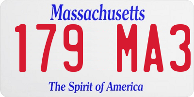 MA license plate 179MA3