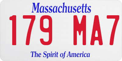 MA license plate 179MA7