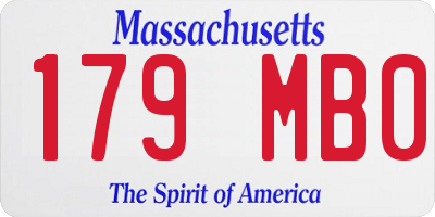 MA license plate 179MB0