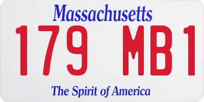 MA license plate 179MB1