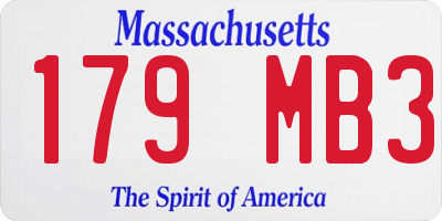 MA license plate 179MB3