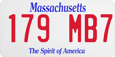 MA license plate 179MB7