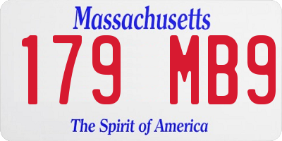 MA license plate 179MB9