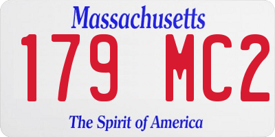 MA license plate 179MC2
