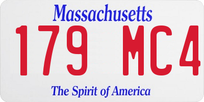 MA license plate 179MC4