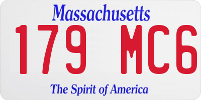 MA license plate 179MC6