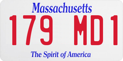 MA license plate 179MD1