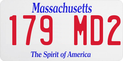 MA license plate 179MD2