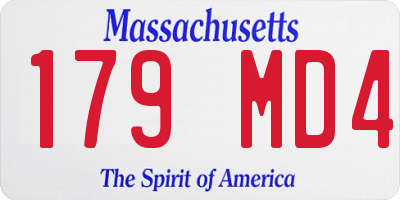 MA license plate 179MD4
