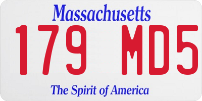 MA license plate 179MD5