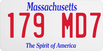 MA license plate 179MD7