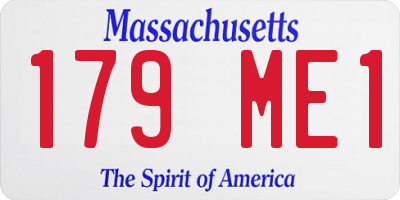 MA license plate 179ME1