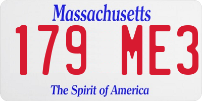 MA license plate 179ME3