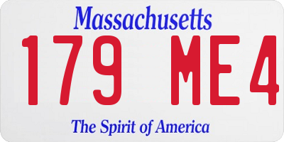 MA license plate 179ME4