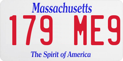 MA license plate 179ME9