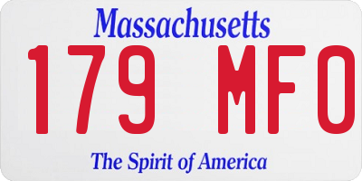 MA license plate 179MF0