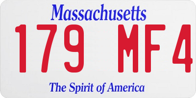 MA license plate 179MF4