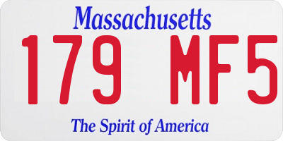 MA license plate 179MF5