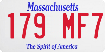 MA license plate 179MF7
