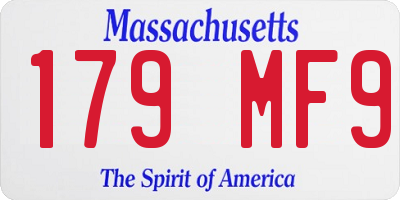 MA license plate 179MF9
