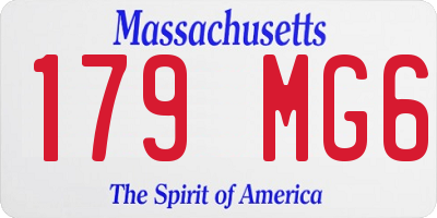 MA license plate 179MG6