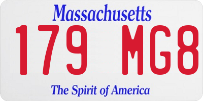 MA license plate 179MG8