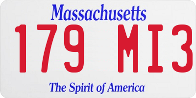 MA license plate 179MI3