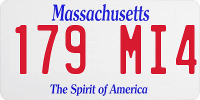 MA license plate 179MI4