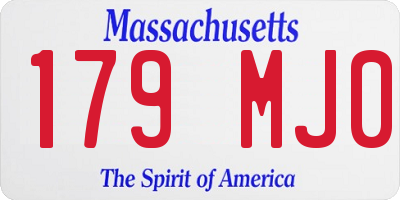 MA license plate 179MJ0