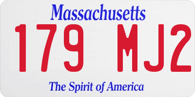 MA license plate 179MJ2