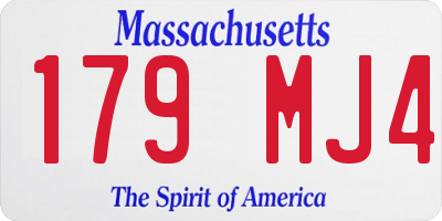 MA license plate 179MJ4