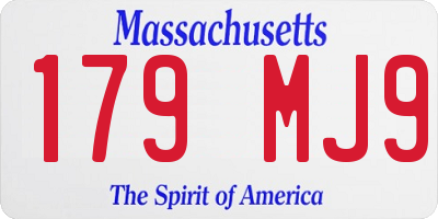MA license plate 179MJ9