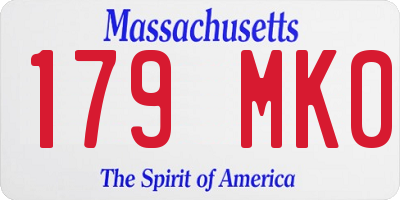 MA license plate 179MK0
