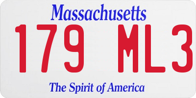 MA license plate 179ML3