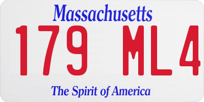 MA license plate 179ML4