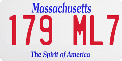 MA license plate 179ML7