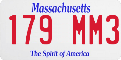 MA license plate 179MM3