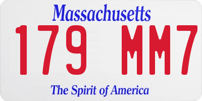 MA license plate 179MM7