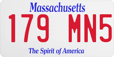 MA license plate 179MN5