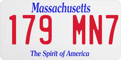 MA license plate 179MN7