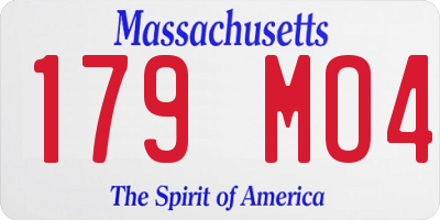 MA license plate 179MO4