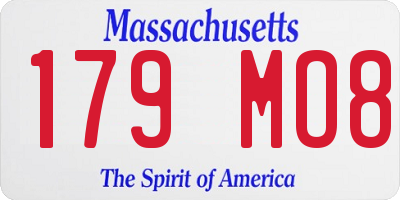 MA license plate 179MO8