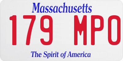 MA license plate 179MP0