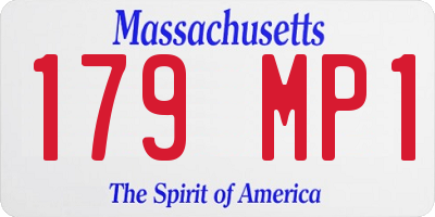 MA license plate 179MP1