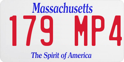 MA license plate 179MP4