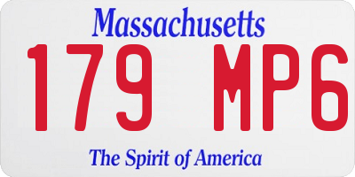 MA license plate 179MP6