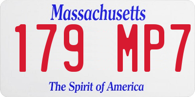 MA license plate 179MP7