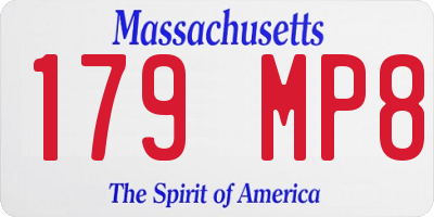 MA license plate 179MP8