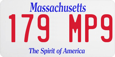 MA license plate 179MP9