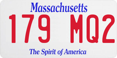MA license plate 179MQ2